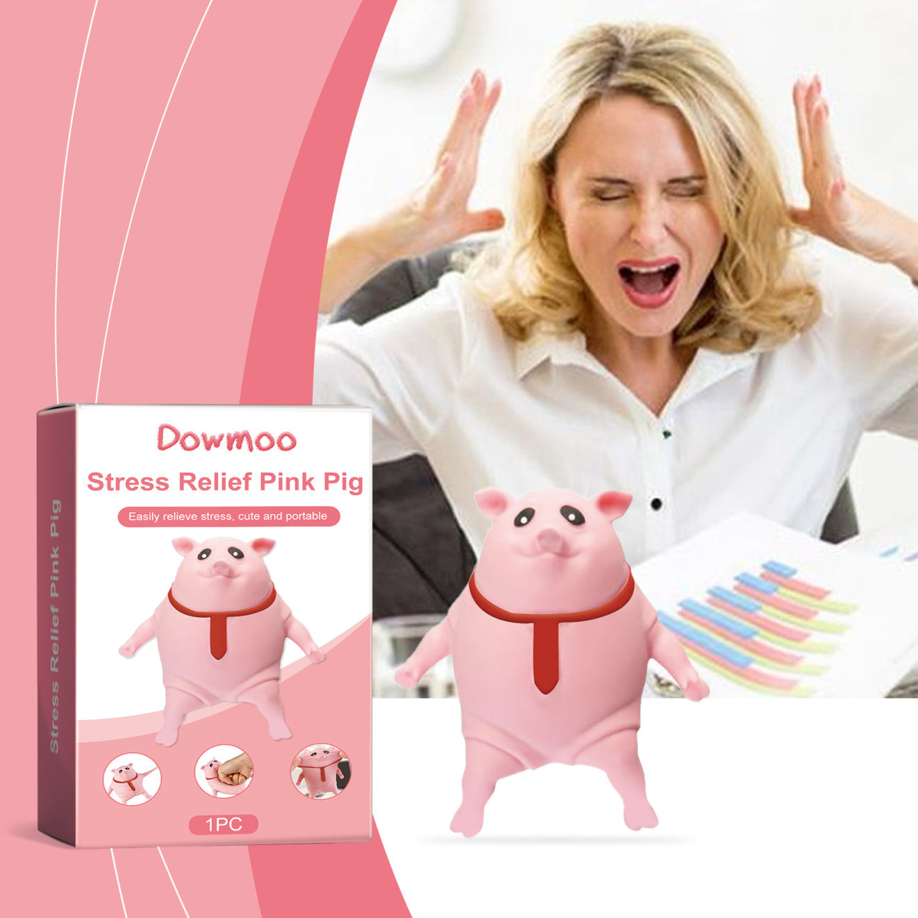 Pig Toy Creative Cartoon Design Happy Experience Add Cute Toy