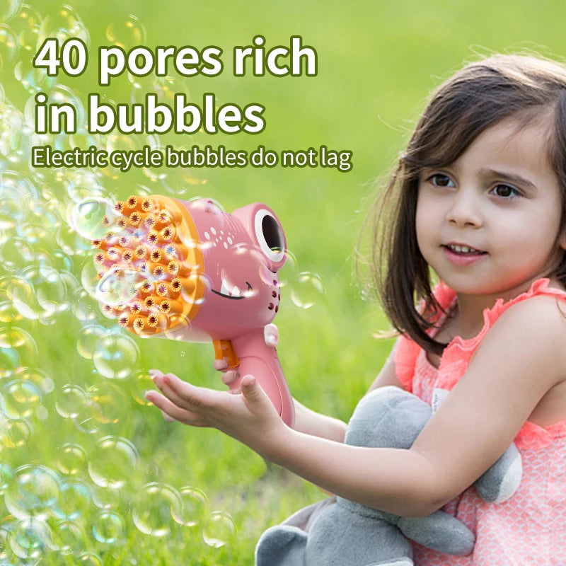 Dinosaur Bubble Machine 40 Hole Outdoor Wedding Children's Toy Gift