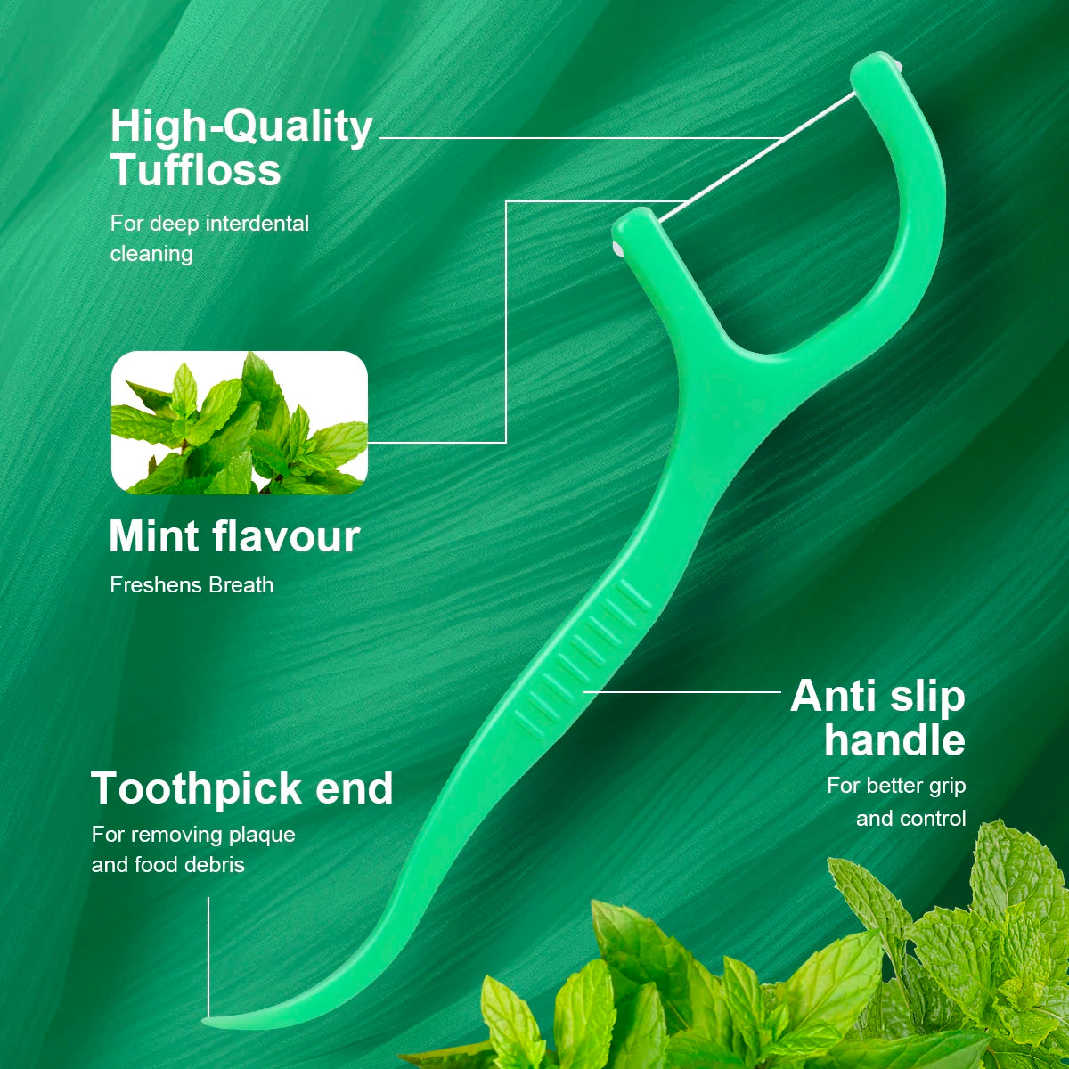 Clearance_600pcs Mint Dental Floss Sticks - Portable ultra-Fine Bagged